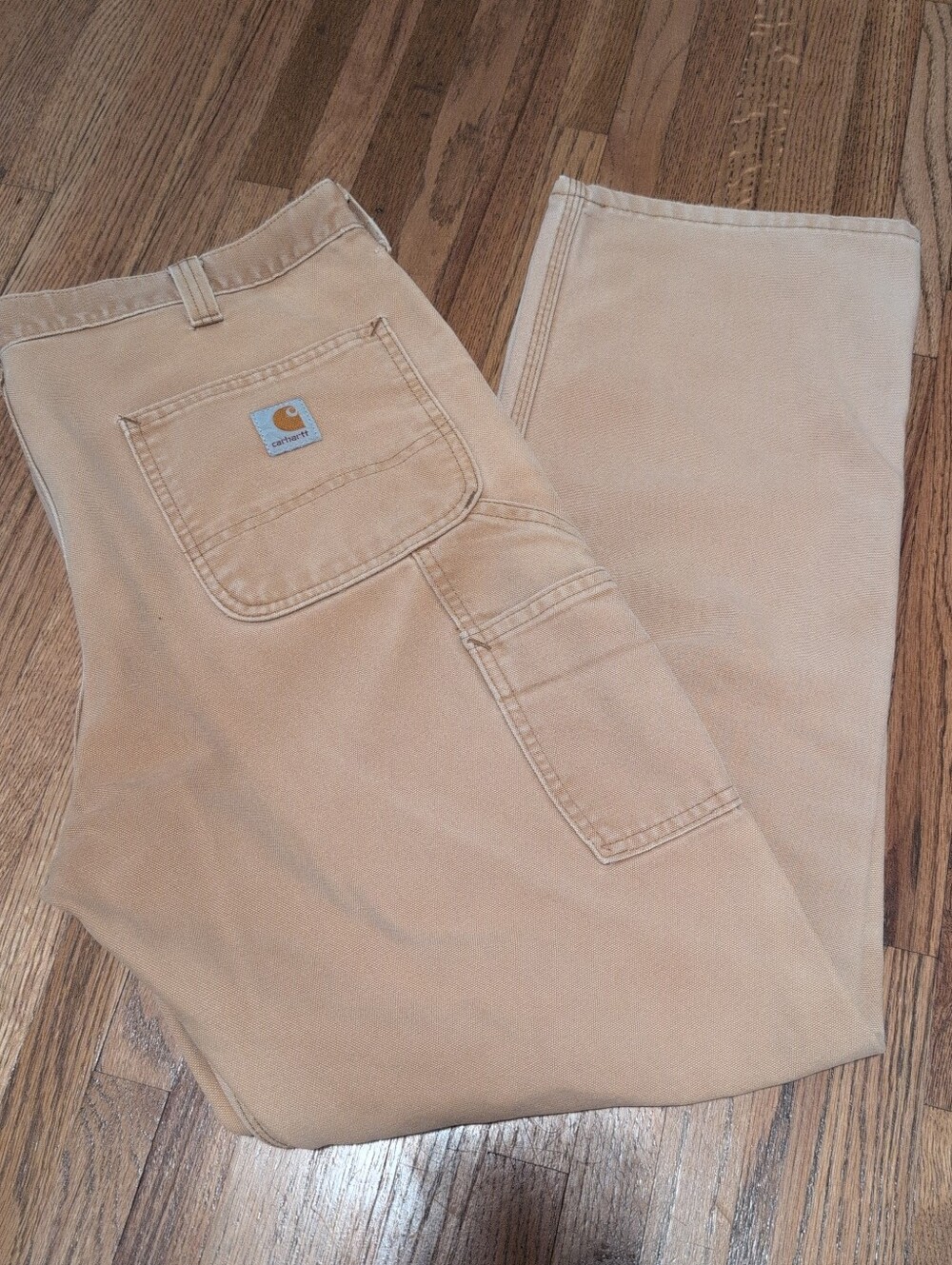 Carhartt Men's Beige Work Jeans - Relaxed Fit 38x32